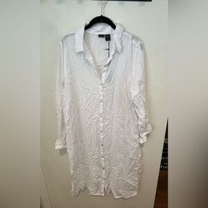 NWT Tahari Button Up Beach Cover with Mother of Pearl Button Detailing